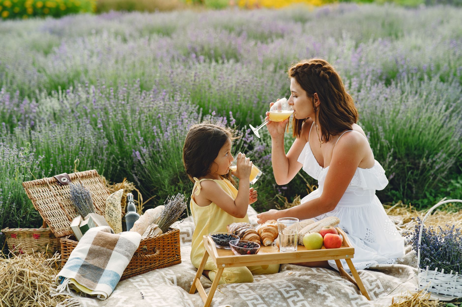 Family enjoying a summer picnic in the countryside on a budget UK family staycation 2026